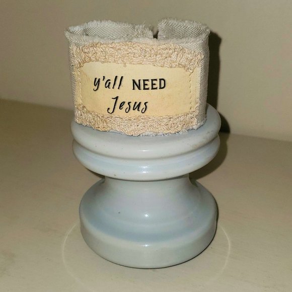 Y'all Need Jesus Fabric Bracelet Cuff Inspirational Religious Faith Quote - Picture 4 of 10